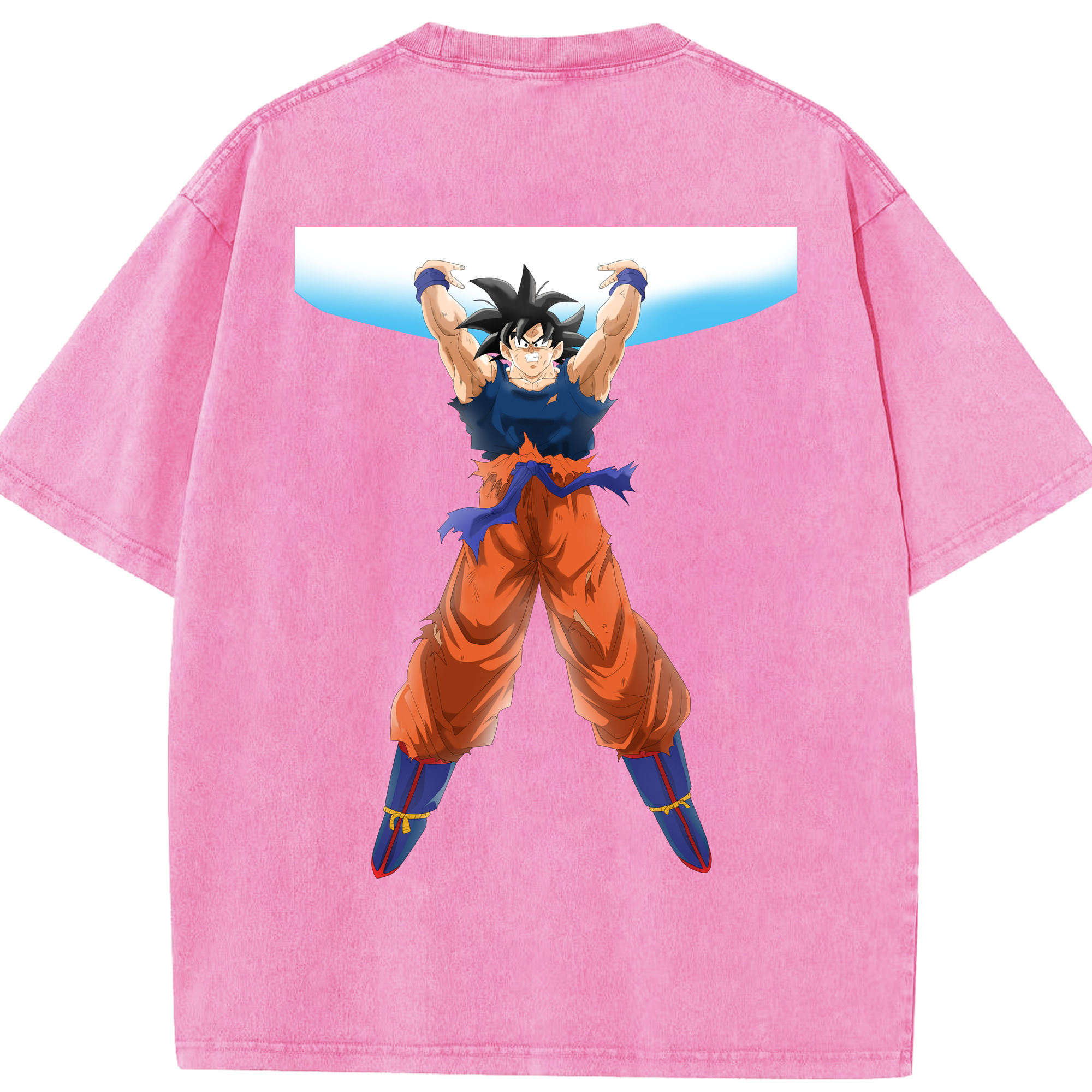 （画像用） ドラゴンボール 孫悟空（そん ごくう）Son Goku カカロット DRAGON BALL Kakarotto 綿100% ヴィンテージ風 半袖Tシャツ（背面プリント）